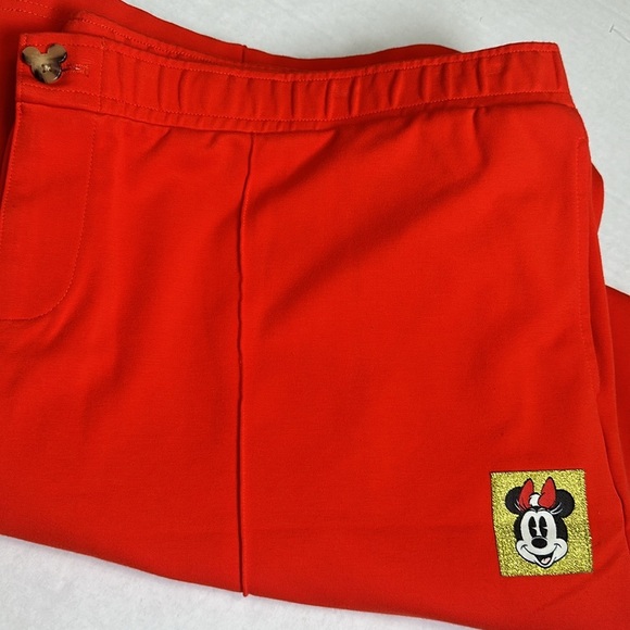 Disney Womens Plus Size 2X Wide Leg Red Orange Minnie Mouse High Rise Pants - Picture 1 of 14
